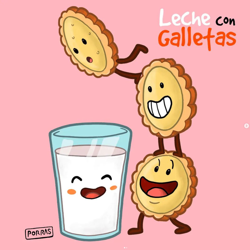 Character design of Leche con galletas