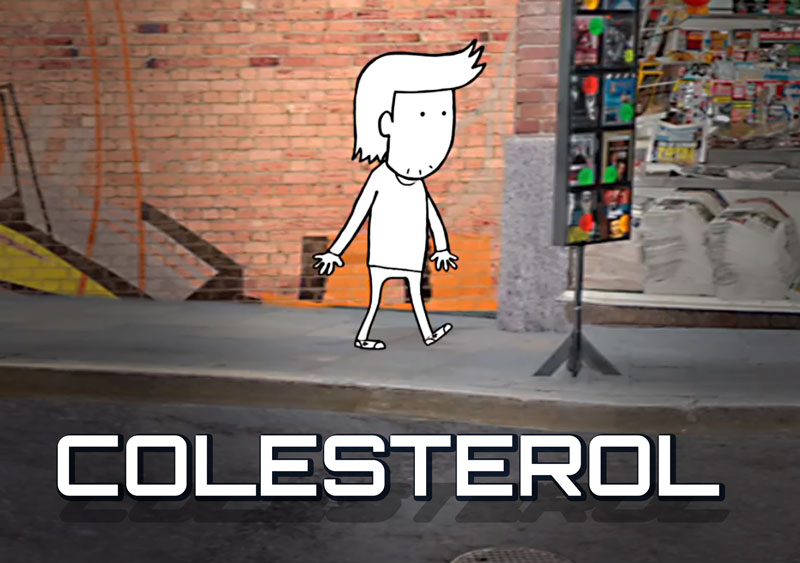 Promotional video about “the cholesterol test” for pharmaceutical faculty.